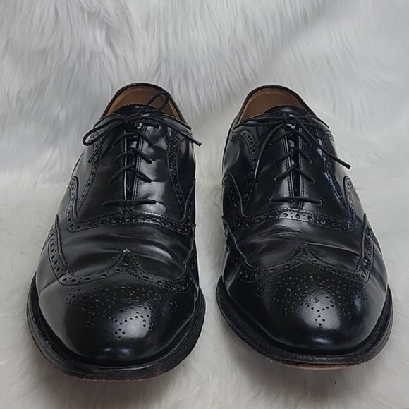 JOHNSTON & MURPHY Black Leather Wingtip Lace Up Oxford Office Formal Shoes 13D/B